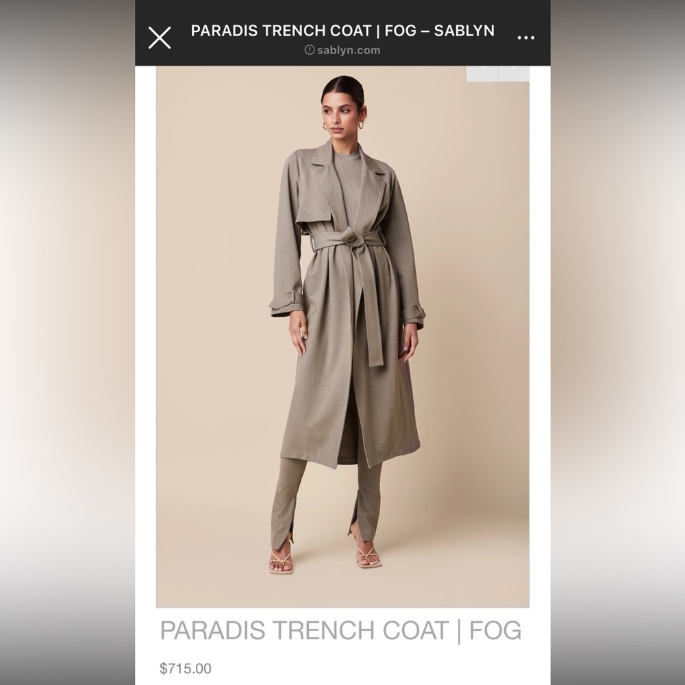 Sablyn trench coat - great taupe retail $715
